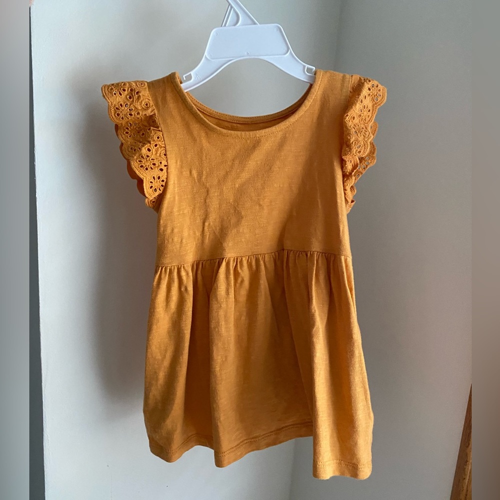 Cat & Jack Girls Dress + Matching bloomers set. • NWOT.• 12m. • yellow/mustard